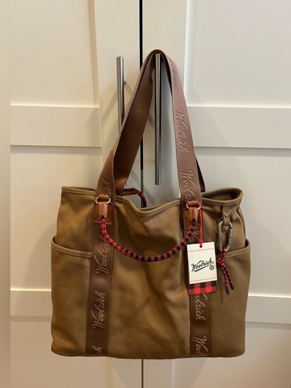 Woolrich x Target Collab Canvas Tote w/Carabiner, NWT - Picture 4 of 9